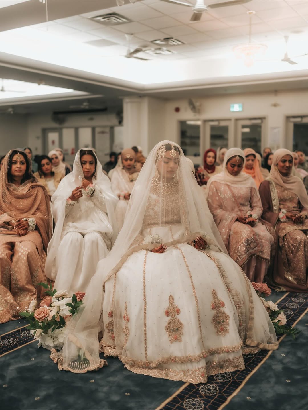 Ivory Bridal Veil with Delicate Crystal Embellishments – Sheer Wedding Veil for Nikkah & South Asian Brides - Image 4