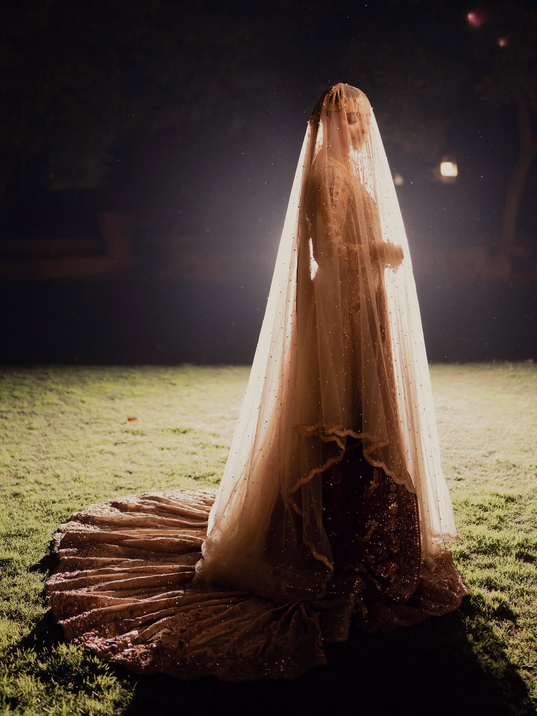 Luxury Long Bridal Dupatta – Pakistani Wedding Veil USA with Delicate Embellishments & Elegant Scalloped Border - Image 5
